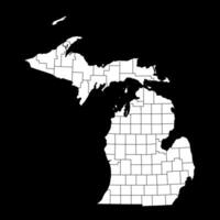 Michigan Zustand Karte mit Landkreise. Vektor Illustration.