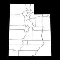 Utah Zustand Karte mit Landkreise. Vektor Illustration.