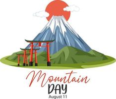 bergsdag i Japan den 11 augusti banner med berget fuji vektor