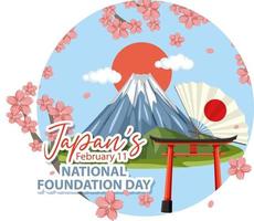 Japan National Foundation Day Banner mit vektor