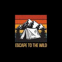 Flucht zu das wild T-Shirt Design. Wandern T-Shirt Design, Camping T-Shirt Design vektor