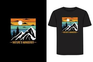 der Natur Wanderer t Hemd Design. Wandern t Hemd Design. Camping t Hemd Design vektor