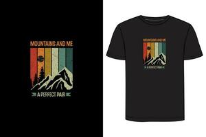 bergen och mig en perfekt par t-shirt design. vandring t-shirt design, camping t-shirt design vektor