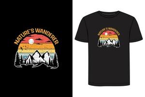 der Natur Wanderer t Hemd Design. Wandern t Hemd Design. Camping t Hemd Design vektor