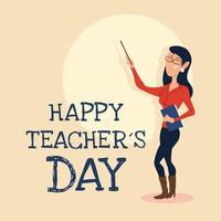 Happy Teachers Day Card mit Frau vektor