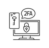 2fa Passwort Authentifizierung, 2 Faktor Nachprüfung vektor