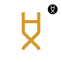 brev hx xh monogram logotyp design enkel vektor