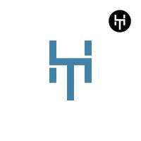 brev ht th monogram logotyp design vektor