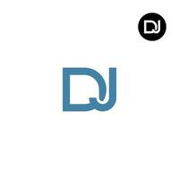 brev dj monogram logotyp design vektor