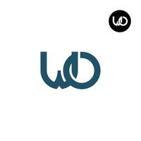 Brief wo Monogramm Logo Design vektor