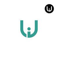 Brief ui iu Monogramm Logo Design einfach vektor