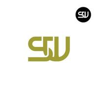 Brief sw Monogramm Logo Design vektor