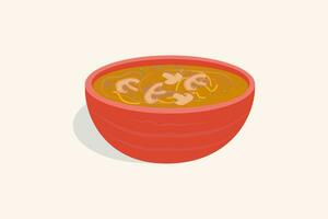 köstlich Pilz Suppe im Schüssel Vektor Illustration