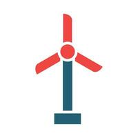 vind turbin glyf två Färg ikon för personlig och kommersiell använda sig av. vektor