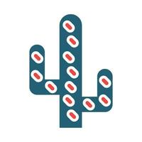 Kaktus Glyphe zwei Farbe Symbol zum persönlich und kommerziell verwenden. vektor