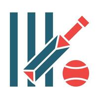 cricket glyf två Färg ikon för personlig och kommersiell använda sig av. vektor