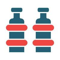 zwei Flaschen Glyphe zwei Farbe Symbol zum persönlich und kommerziell verwenden. vektor