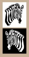 uppsättning zebra isolerat på vit och svart bakgrunder. vektor grunge illustration design mall.