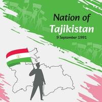 Tadschikistan Unabhängigkeit Tag Post Design. September 9., das Tag wann Tadschiken gemacht diese Nation frei. geeignet zum National Tage. perfekt Konzepte zum Sozial Medien Beiträge, Gruß Karte, Abdeckung, Banner. vektor