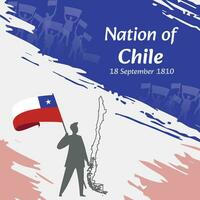 chile oberoende dag posta design. september 18:e, de dag när chilenska tillverkad detta nation fri. lämplig för nationell dagar. perfekt begrepp för social media inlägg, hälsning kort, täcker, banderoller. vektor