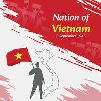 Vietnam Unabhängigkeit Tag Post Design. September 2., das Tag wann Vietnamesisch gemacht diese Nation frei. geeignet zum National Tage. perfekt Konzepte zum Sozial Medien Beiträge, Gruß Karte, Abdeckung, Banner. vektor