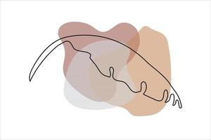en linje ritning. linjekonst. en linje ritning. konturteckning av bananblad. tropiskt modetryck i minimalistisk stil för inredning, vykort, skapa en logotyp eller skriva ut på kläder. vektor