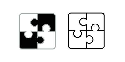 einstellen von Puzzle Design. Geschäft Zusammenarbeit Zeichen und Symbol. vektor