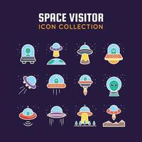 utrymme besökare ikoner samling vektor