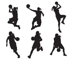Weibliches Basketball-Spieler-Schattenbild