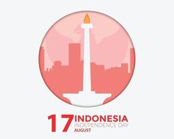 indonesiens självständighetsdagen platt design vektor