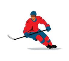 abstrakter Hockeyspieler auf weißem Hintergrund. Vektor-Illustration