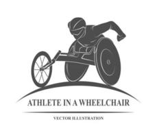 Symbolathlet auf Rollstuhlrennen. Vektor-Illustration. vektor