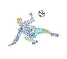 fotbollsspelare med bollcirklar. vektor illustration.
