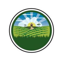 Farm-Logo-Design-Illustration, geeignet für Ihre Designanforderungen, T-Shirt, Logo, Illustration, Animation usw. vektor