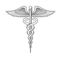 medicinsk caduceus symbol design illustration vektor eps-format, lämplig för dina designbehov, logotyp, illustration, animering etc.