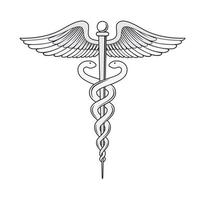 medizinisches Hermesstab-Symbol-Design-Illustrationsvektor-Eps-Format, geeignet für Ihre Designanforderungen, Logo, Illustration, Animation usw. vektor