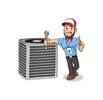 Hvac Service Cartoon Character Design Illustration Vektor-Eps-Format, geeignet für Ihre Designanforderungen, Logos, Illustrationen, Animationen usw. vektor