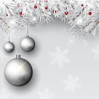 Weihnachtskugeln auf silbernen Niederlassungen vektor
