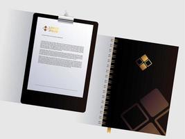 Notebook, Corporate Identity-Vorlage auf weißem Hintergrund vektor