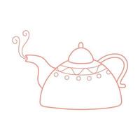 Tee- und Kaffeekocher Symbol Linienstil vektor