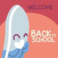 tillbaka till skolan banner, färgglada välkommen tillbaka till skolan mall, radergummi vektor