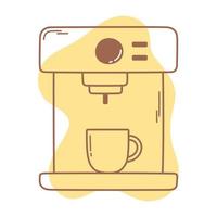 kaffe espressomaskin och kopp ikon linje och fyll vektor
