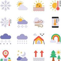 Wetter flach Icon-Set vektor