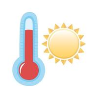 Wetter Sommer Sonne heiße Temperatur Symbol isoliertes Bild