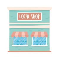 lokal butik småföretag, design vit bakgrund vektor