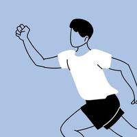 Mann läuft oder joggt, Mann Athlet beim Laufen vektor