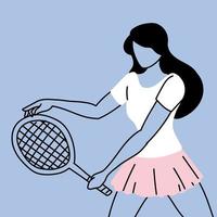 Tennisspieler in Sportkleidung mit Schläger vektor