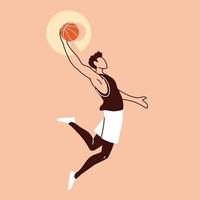 Basketball-Spieler-Mann mit Ball-Spring-Vektor-Design vektor