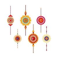 raksha bandhan mehrfarbige mandala blumen armbänder vektor design