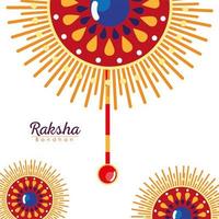 raksha bandhan röd mandala blommor armband vektor design